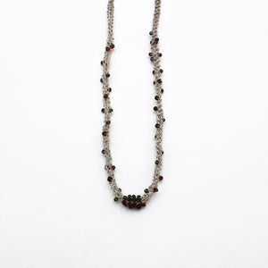 Crochete Necklace With Garnets By Suzane Beaubrun
