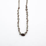 Crochete Necklace With Garnets By Suzane Beaubrun