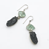 Safety Glass Earrings in Green By Suzane Beaubrun