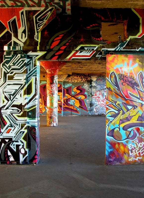 Graffiti Door To Graffiti Blank Card By Xan Walker