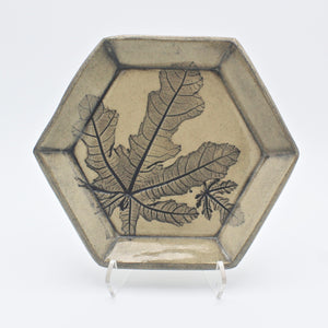 Hexagonal Fig Leaf Plate By Kathy Kearns