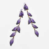 Extra Long Purple Leaf Earrings By Arbel Shemesh