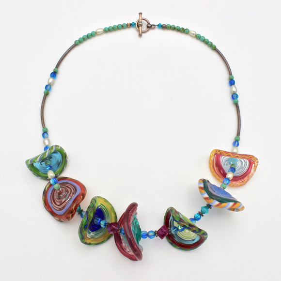 Rainbow Lampwork Necklace By Carol Rose