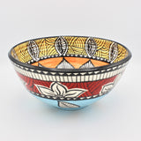 Multicolor Geometric Folk Art Bowl By Jacqueline Thompson