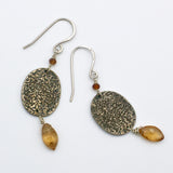 Silver and Hessonite Earrings By Jill Gibson