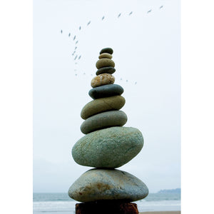 "Balanced Rocks and Pelicans" Greeting Card by Zach Pine