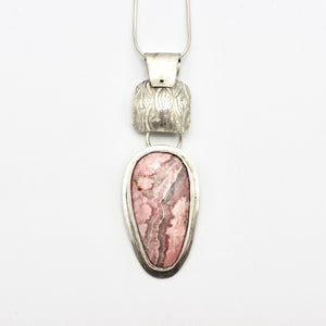 Rhodochrosite Pendant in Sterling Silver By Shael Barger
