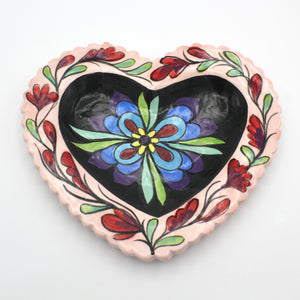 Heart Dish in Pink and Black By Jacqueline Thompson