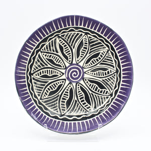 Sgraffito Plate in Purple By Jacqueline Thompson