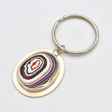 Fordite and Sterling Silver Key Fob By Theresa Kwong