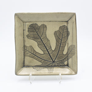 Small Sqaure Fig Leaf Plate By Kathy Kearns