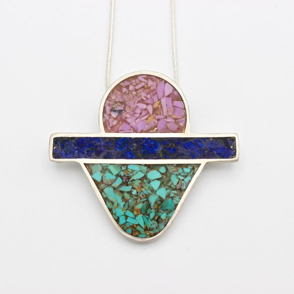 Sterling Silver Crush Inlay Pendant By Shael Barger