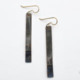 Foldformed Copper Earrings in Gtreen and Blue Patina By David M Bowman Studio
