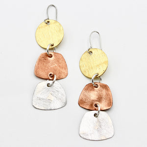Tri-Tone Dangle Earrings By Lucinda Page