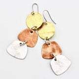 Tri-Tone Dangle Earrings By Lucinda Page