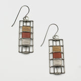 Tri-tone Rectangle Earrings By Irene Storch