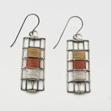 Tri-tone Rectangle Earrings By Irene Storch