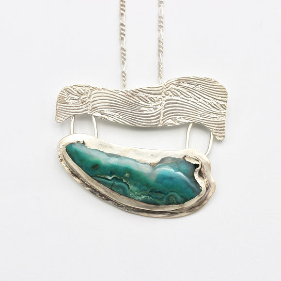 Chrysocolla Wave Necklace By Shael Barger
